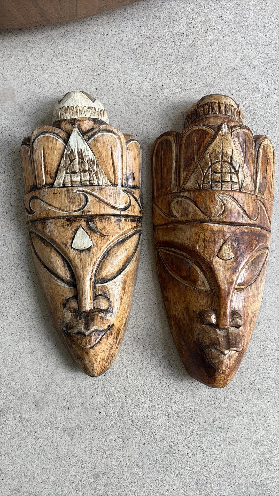 Maskers West -Centraal Afrika 33 cm, Hout, Bruin, Afrika, Masker