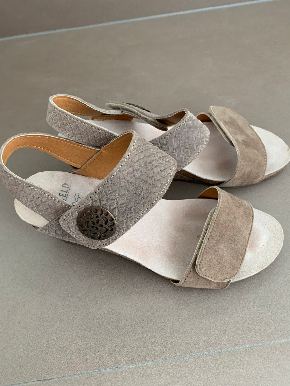 Manfield open open schoen maat 39, Ophalen of Verzenden, Gedragen, Beige, Sandalen of Muiltjes