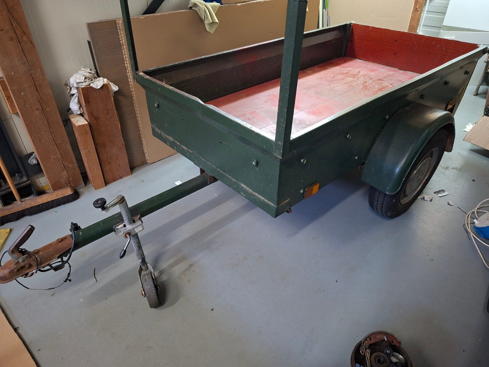 aanhanger aanhangwagen, Ophalen, Gebruikt