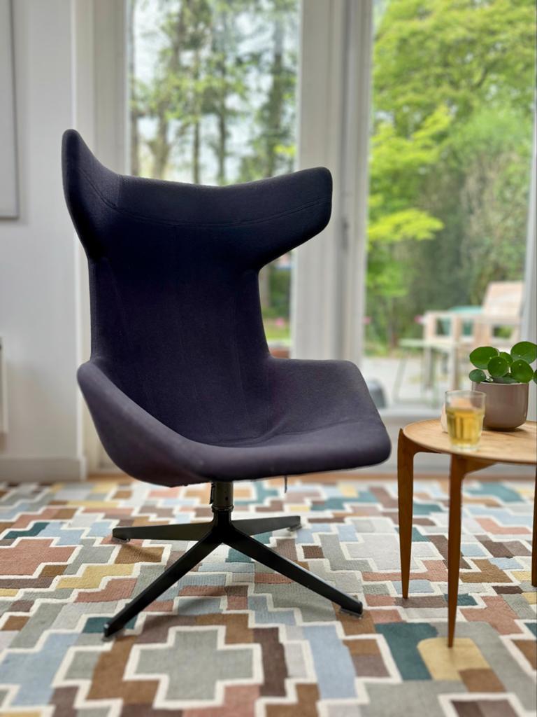 Moroso Antraciet Design Stoel - Zo goed als nieuw, Huis en Inrichting, Ophalen, Zwart, Zo goed als nieuw, Eén