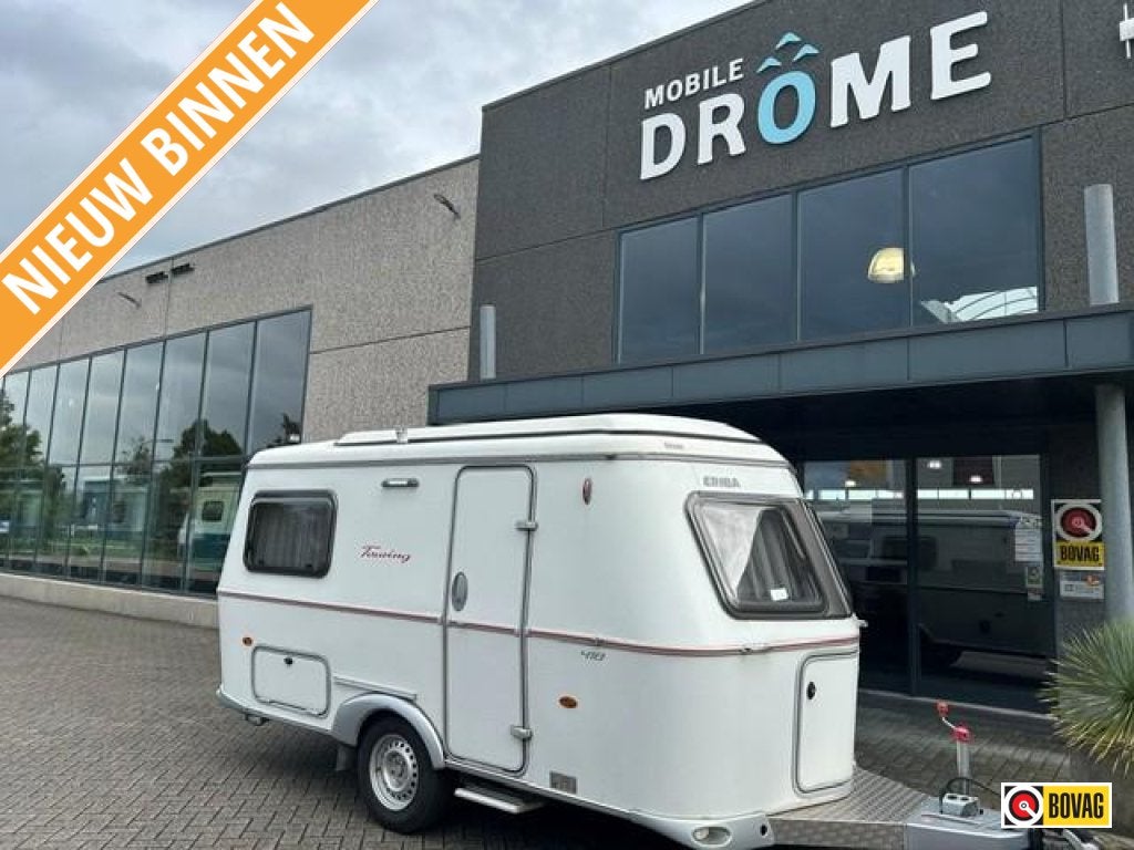 Eriba Touring Triton 418 UNICO VOORTENT, Caravans en Kamperen, Standaardzit, Dwarsbed, Bedrijf, 4 tot 5 meter