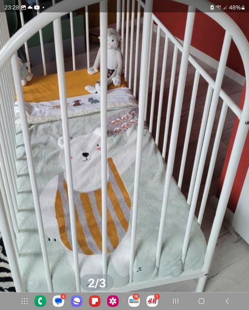 Baby bedje, Ophalen of Verzenden, Zo goed als nieuw, Metaal of IJzer, 100 tot 115 cm