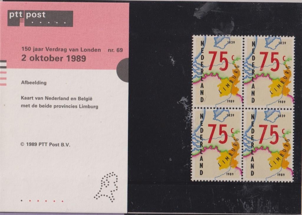 Nederland 1989 069 Postzegelmapje 150 j Verdrag van Londen, Verzenden, Postfris, Plaats of Gebouw