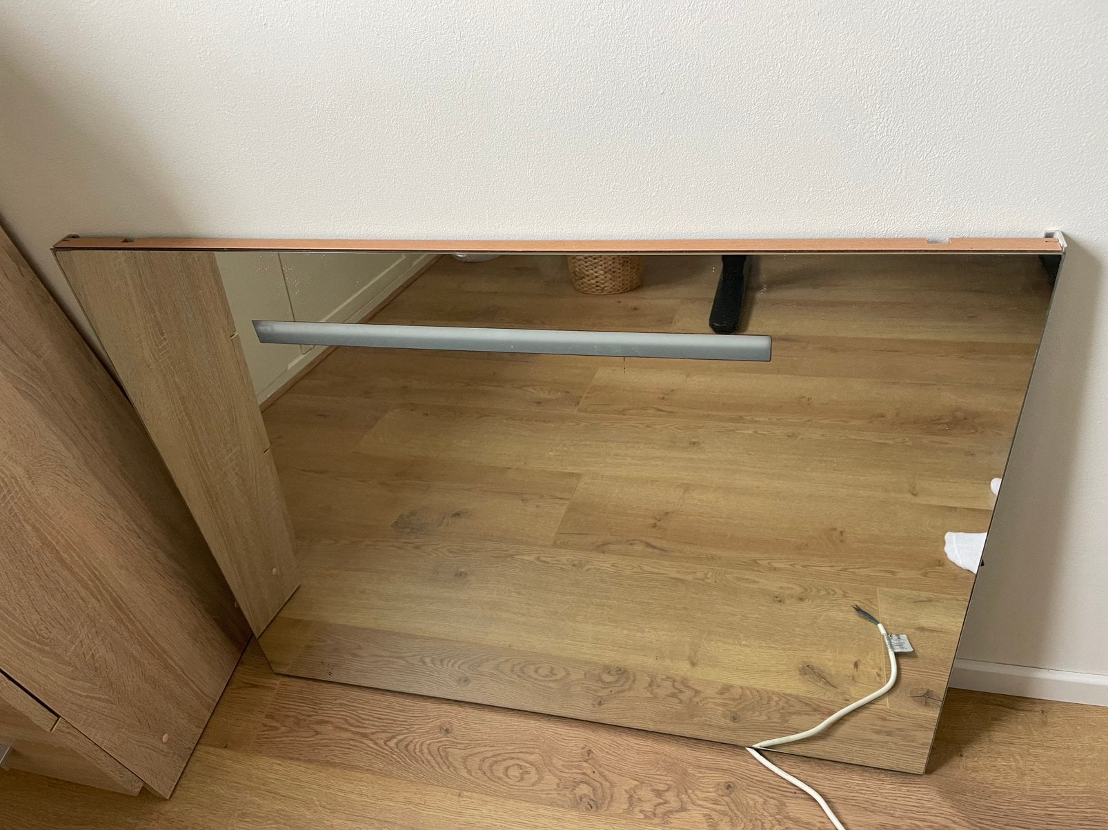 Badkamerspiegel 90x70 met lamp, Huis en Inrichting, Badkamer | Badkamermeubels, Ophalen, Gebruikt, Overige typen, 50 tot 100 cm