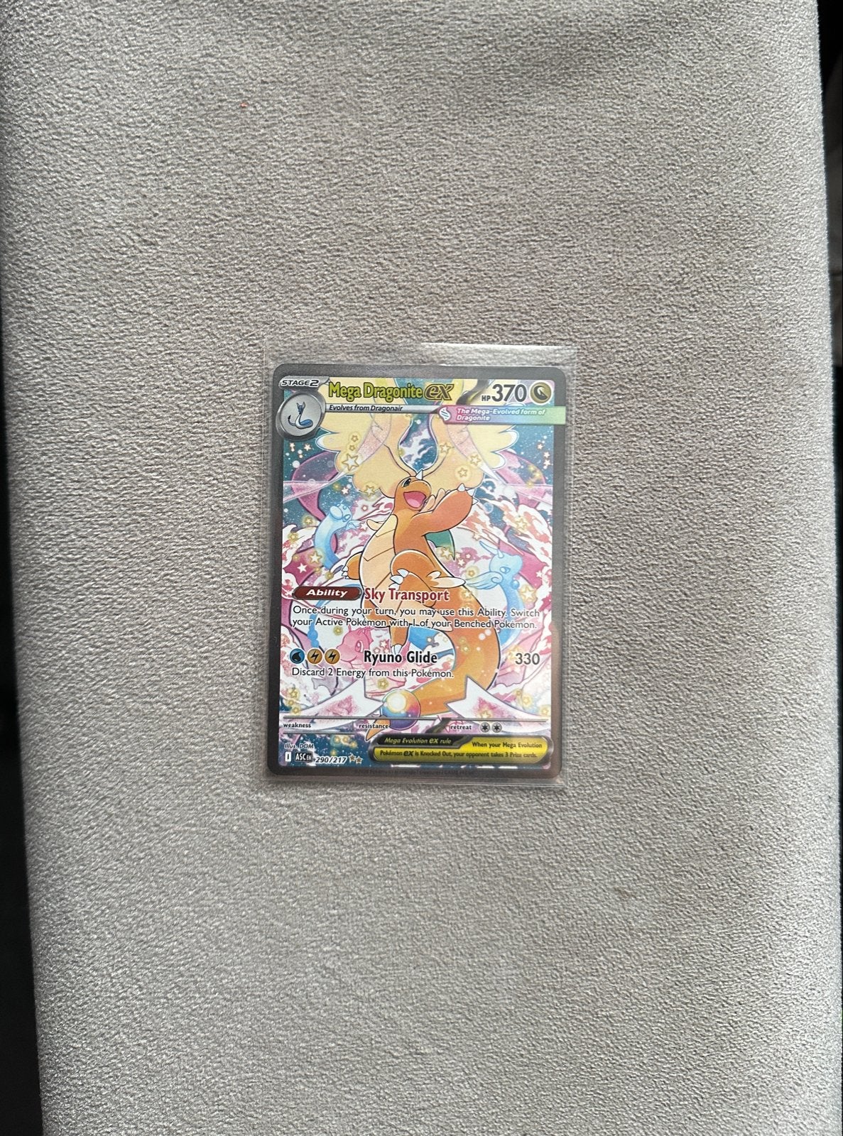 Mega Dragonite EX 290 Pokémon Kaart, Ophalen of Verzenden, Zo goed als nieuw, Losse kaart