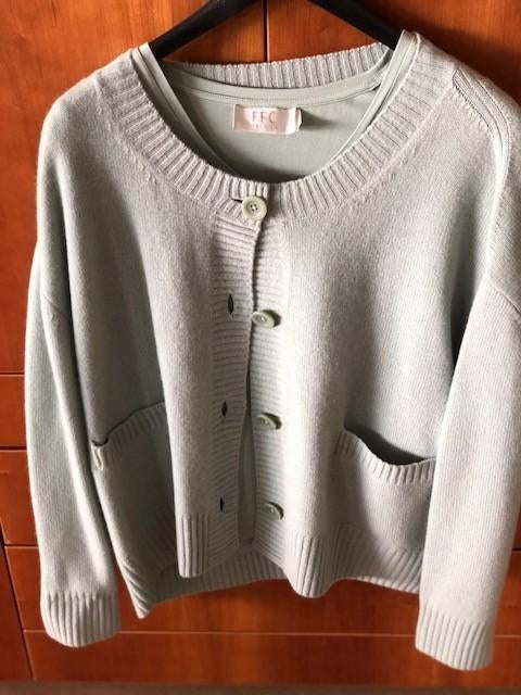 FFC twinset maat 40/42 groen wol/katoen, Maat 38/40 (M), Verzenden, Nieuw, FFC