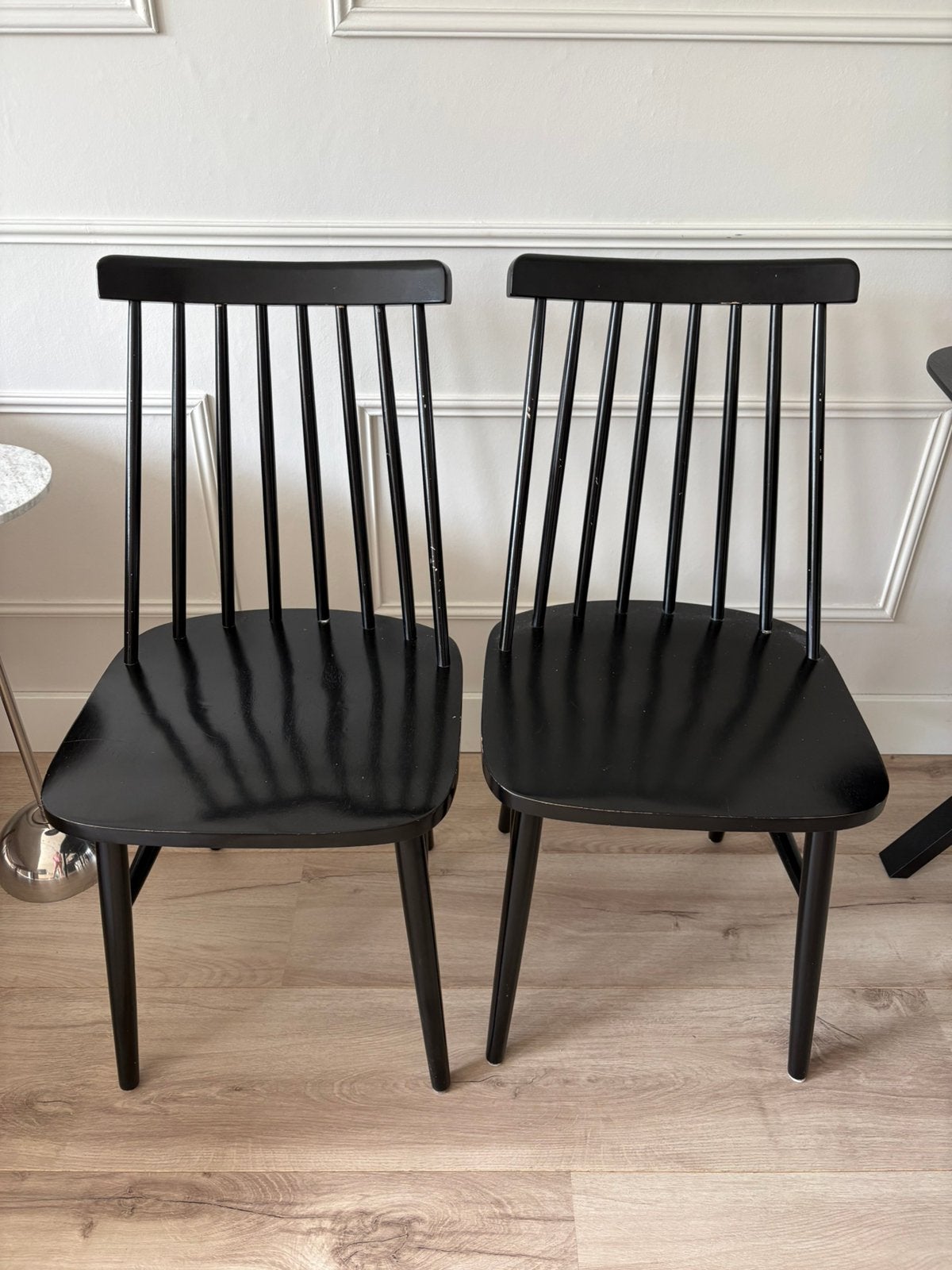 Spijlenstoelen, Huis en Inrichting, Ophalen, Gebruikt, Twee, Zwart