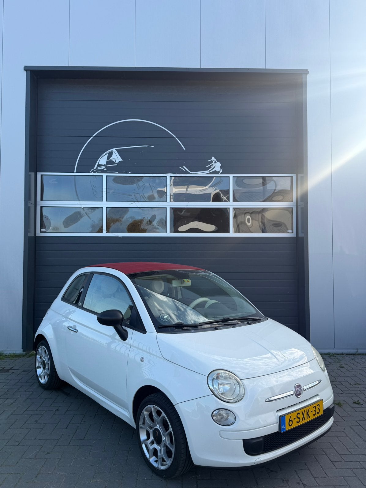 Fiat 500 1.2 Cabriolet PARKSENSOREN, Auto's, 4 cilinders, Wit, Bedrijf, Handgeschakeld