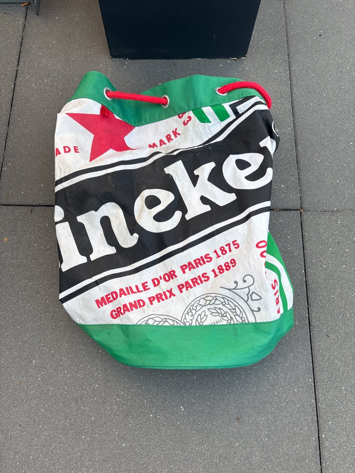 Heineken tas  schouder/rug tas, Ophalen of Verzenden, Gebruikt, Groen, Schoudertasje