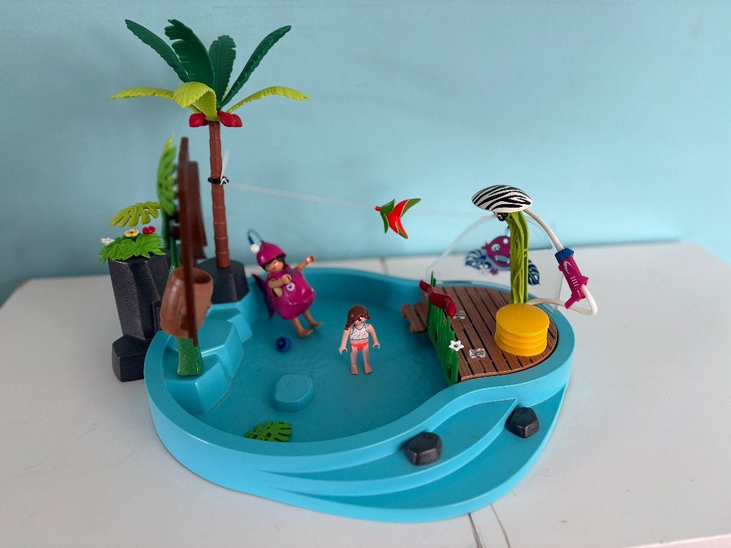Playmobil Family Fun Zwembad met accessoires (70610), Complete set, Zo goed als nieuw, Figuren, Family fun