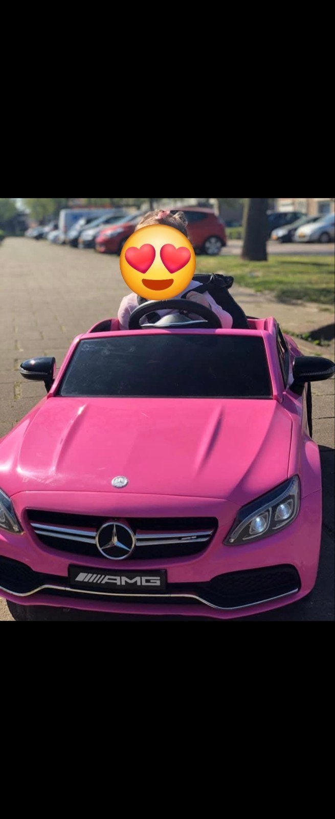 Roze Mercedes-Benz AMG elektrische kinderauto, Ophalen of Verzenden, Zo goed als nieuw