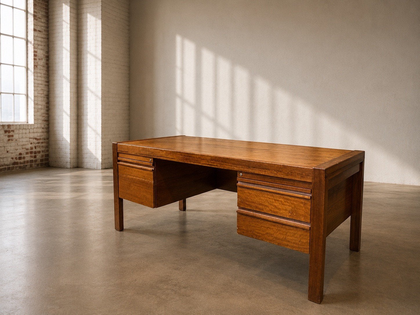 Mid -century Scandinavisch Directiebureau Teak -Scandinavie, Ophalen, Zo goed als nieuw
