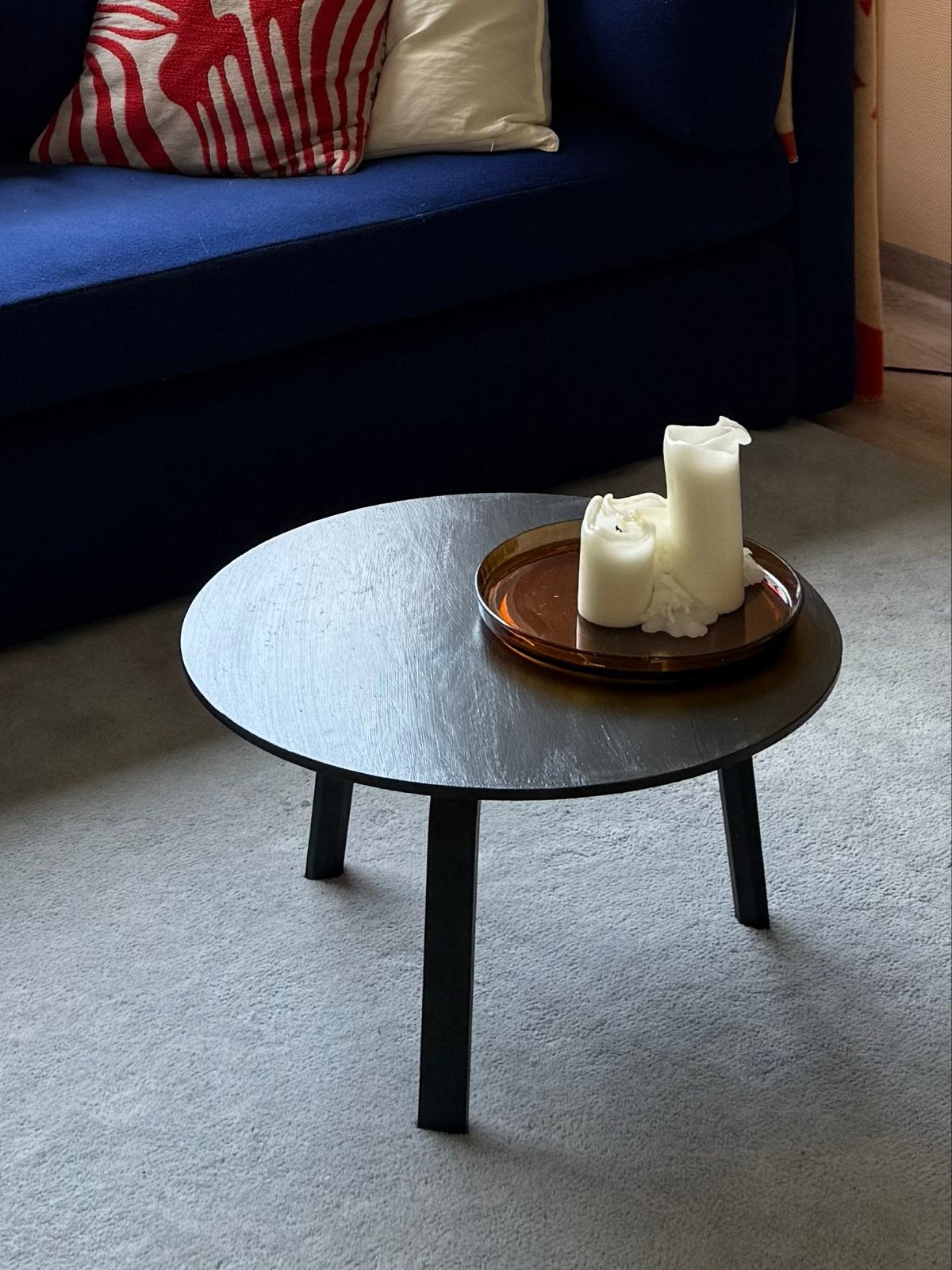 HAY Bella salontafel 60x32 - Zwart, Huis en Inrichting, Tafels | Salontafels, Ophalen, Gebruikt, Rond, 50 tot 100 cm