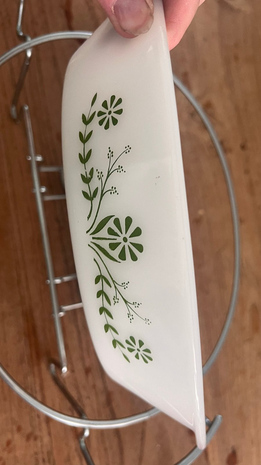 Vintage Glasbake Ovenschaal "Crazy Daisy" Groen, Ophalen of Verzenden