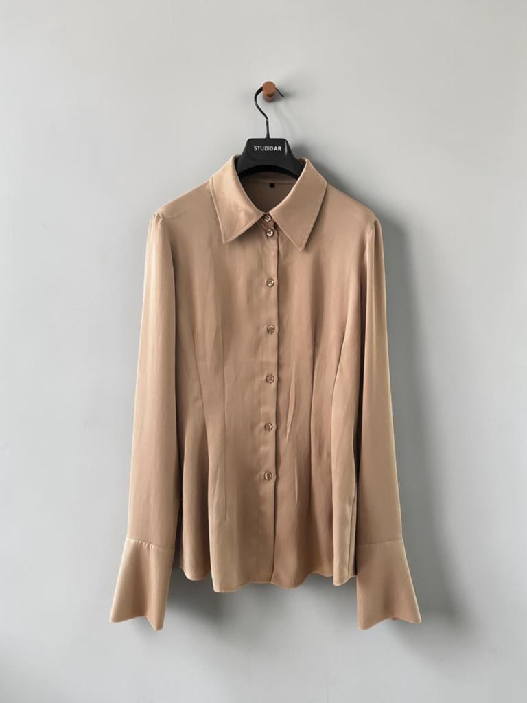 Studio AR beige blouse top maat 36 S small, Ophalen of Verzenden, Zo goed als nieuw, Maat 36 (S), Beige
