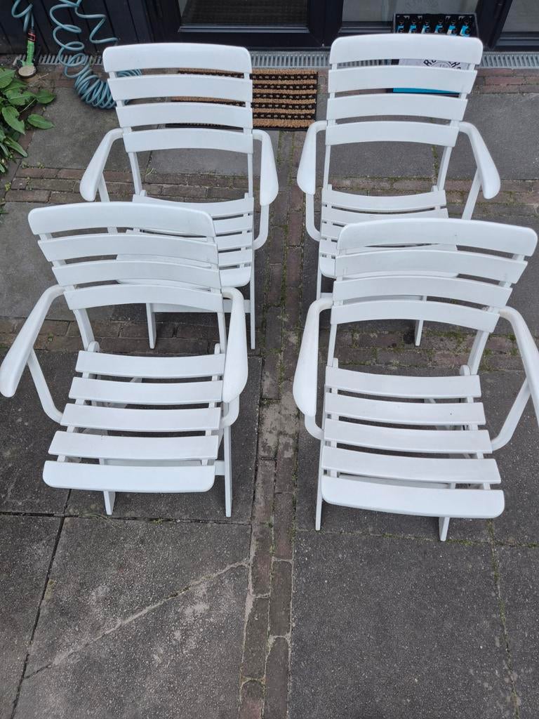 Opklapbare stoelen, stevig en in prima conditie, Ophalen, Gebruikt, Kunststof, Inklapbaar