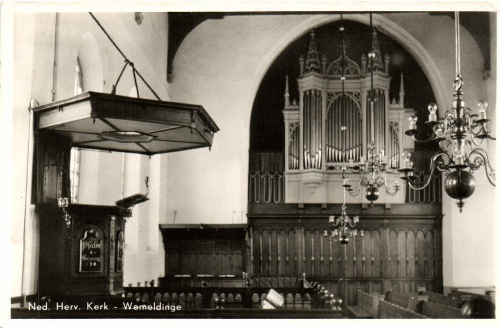 Ned. Herv. Kerk - Wemeldinge - interieur - ongelopen, Ophalen of Verzenden, 1960 tot 1980, Ongelopen, Zeeland