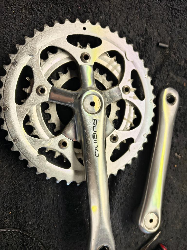 sugino triple crankstel, gravel of randonneur fiets, Gebruikt, Sugino, Aluminium, Ophalen