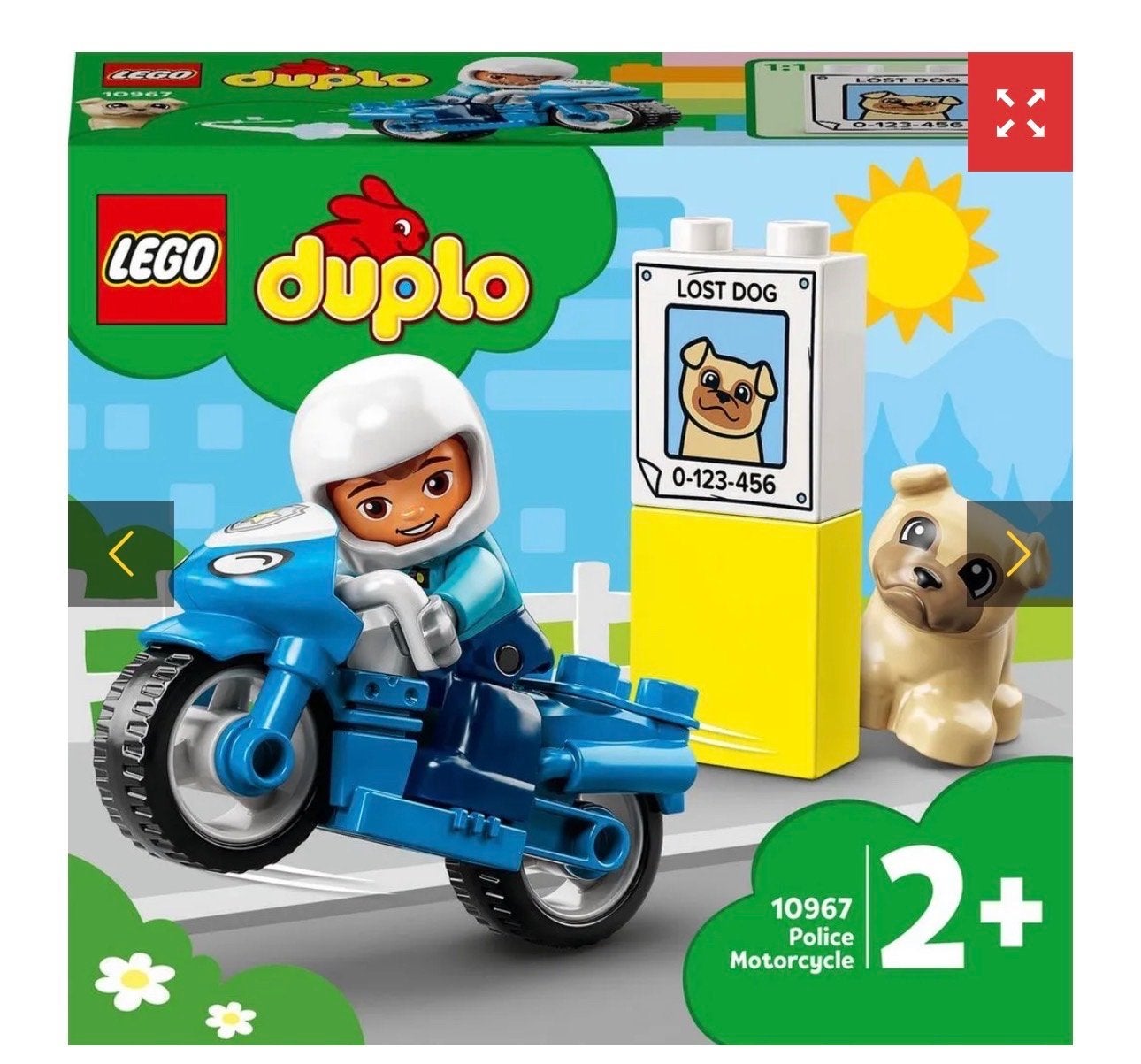 LEGO Duplo 10967 Politie Motorfiets Set als nieuw, Ophalen, City, Zo goed als nieuw, Compleet