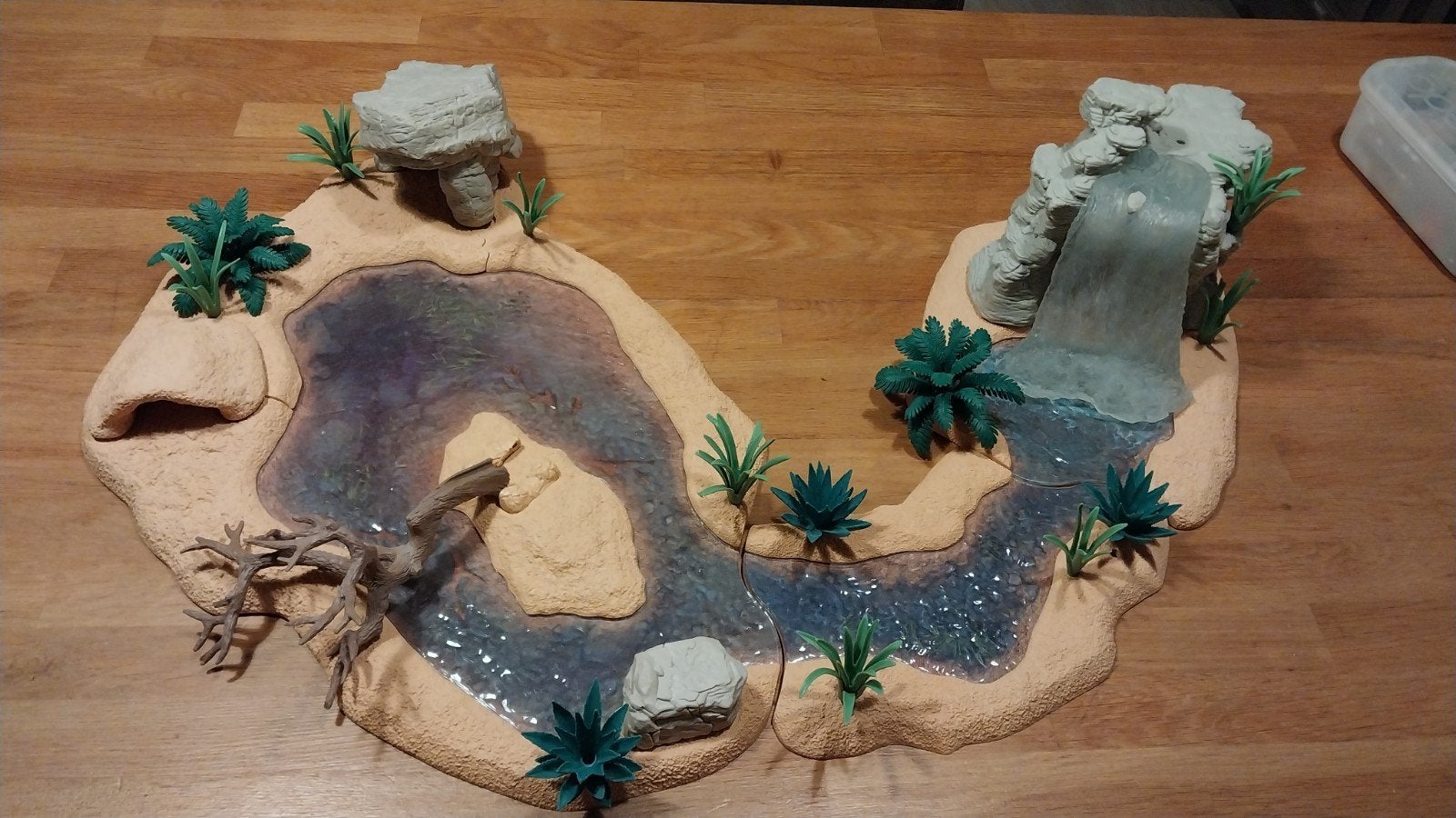 schleich drinkplaats, rivier, met waterval, Ophalen of Verzenden, Gebruikt, Overige typen