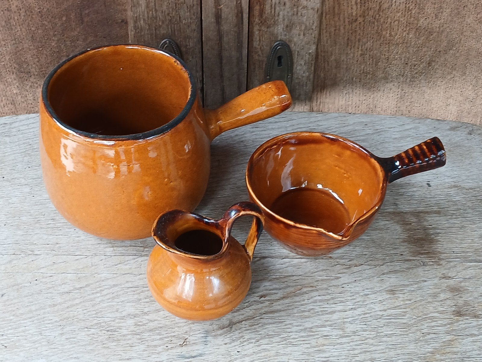 Vintage St. Clément aardewerk set - 3 stuks, Ophalen of Verzenden