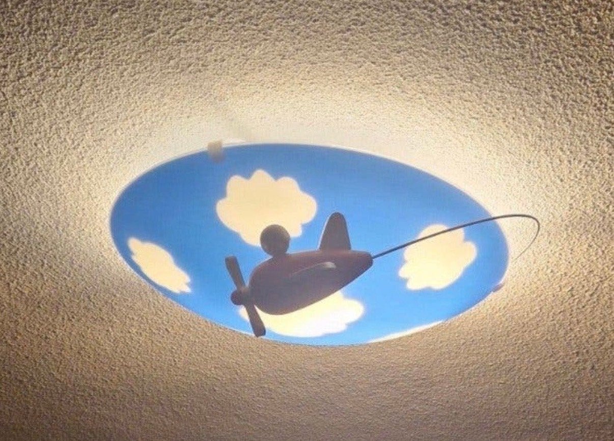 Philips myKidsRoom "Sky" plafonnière - Vliegtuig, Gebruikt, Ophalen of Verzenden, Ophangbaar, Blauw