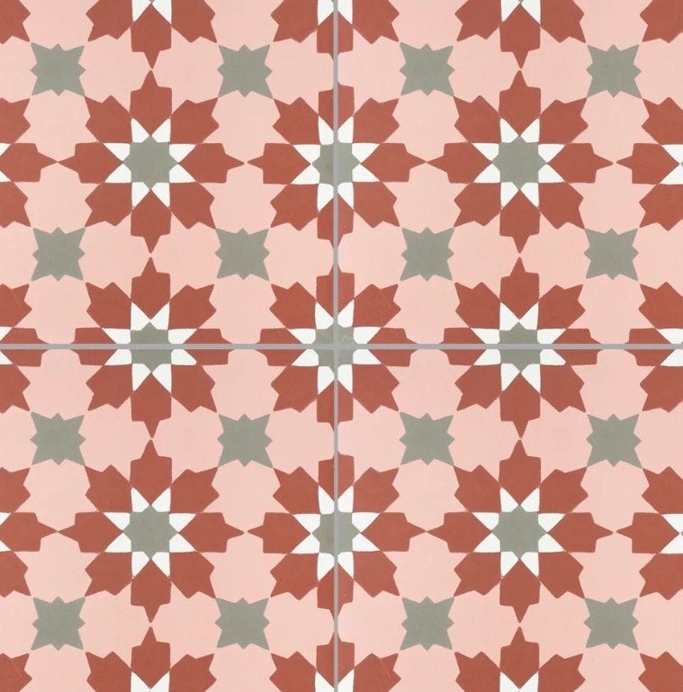 De Pink 06 Portugese cementtegel 20x20cm, Doe-het-zelf en Verbouw, Tegels, Ophalen, Overige materialen, Nieuw, Minder dan 20 cm