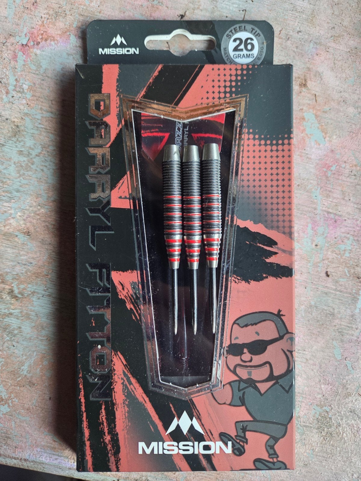 Mission Darryl Fitton Steel Tip Dartpijlen 26 gram, Ophalen of Verzenden, Gebruikt, Pijlen