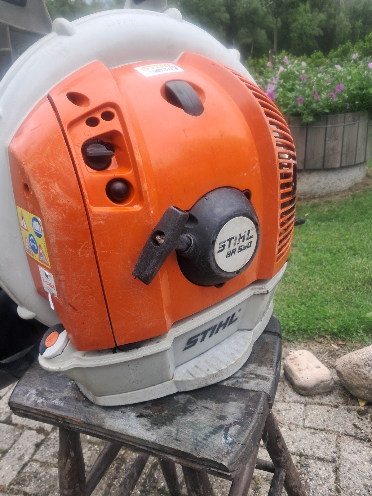 Stihl br 550 professionele ruggedragen bladblazer., Ophalen, Gebruikt, Benzine