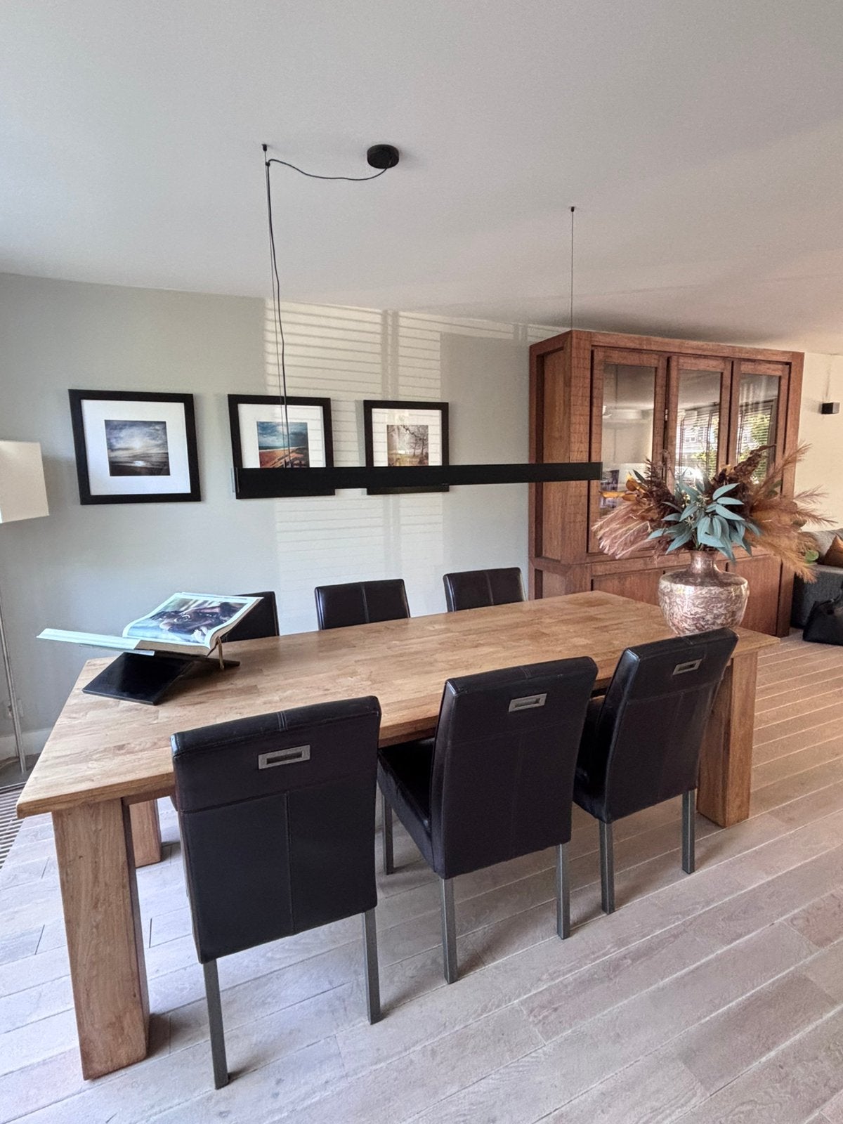 Eettafel met 6 eettafelstoelen, Ophalen, Gebruikt, 100 tot 150 cm, 200 cm of meer