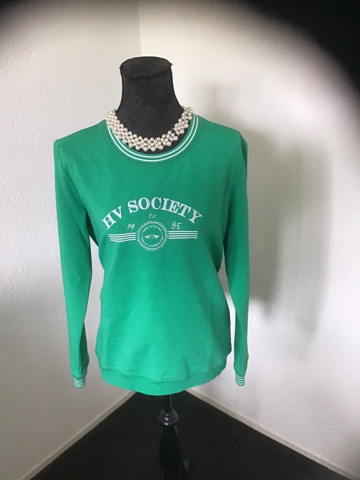 NIEUW STRETCH SWEATER VAN HV SOCIETY GROEN MAAT 40, Ophalen of Verzenden, Nieuw, Maat 38/40 (M), Groen