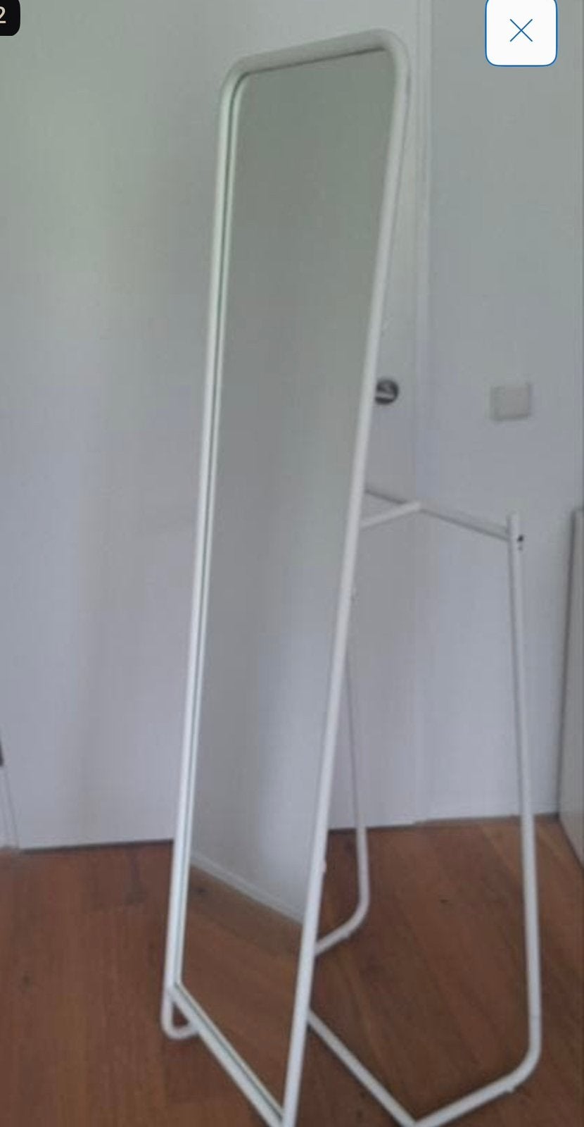 Ikea KNAPPER Staande spiegel, wit, 49x160cm, Ophalen, Minder dan 50 cm, Zo goed als nieuw, Minder dan 100 cm