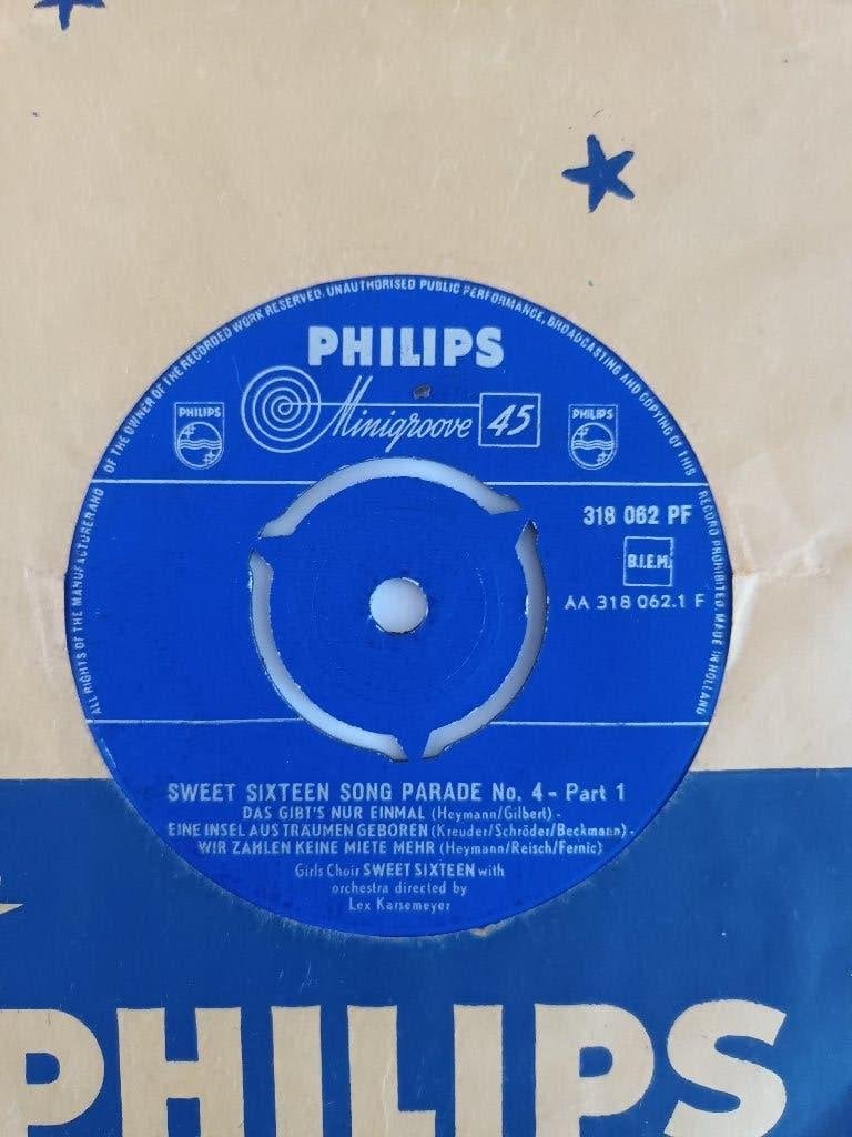 Sweet Sixteen - Song Parade No 4  (Philips 318 062), Cd's en Dvd's, Originele persing, 7 inch, Ophalen of Verzenden, Zo goed als nieuw