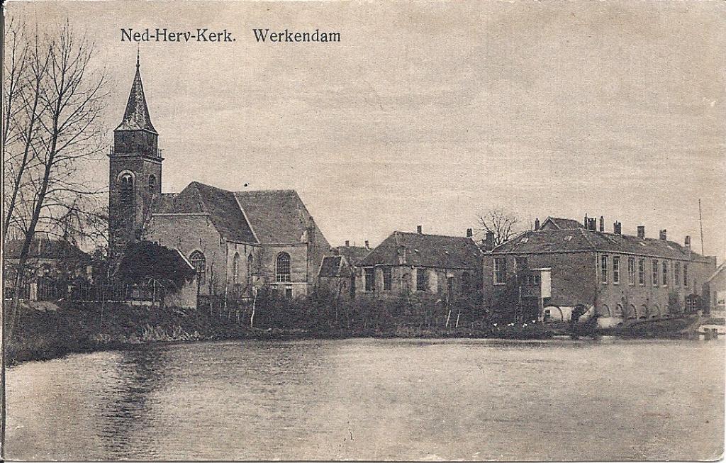 7 verschillende kaarten Werkendam N.H.Kerk school Kerkewieil, Verzenden, Voor 1920, Gelopen, Noord-Brabant