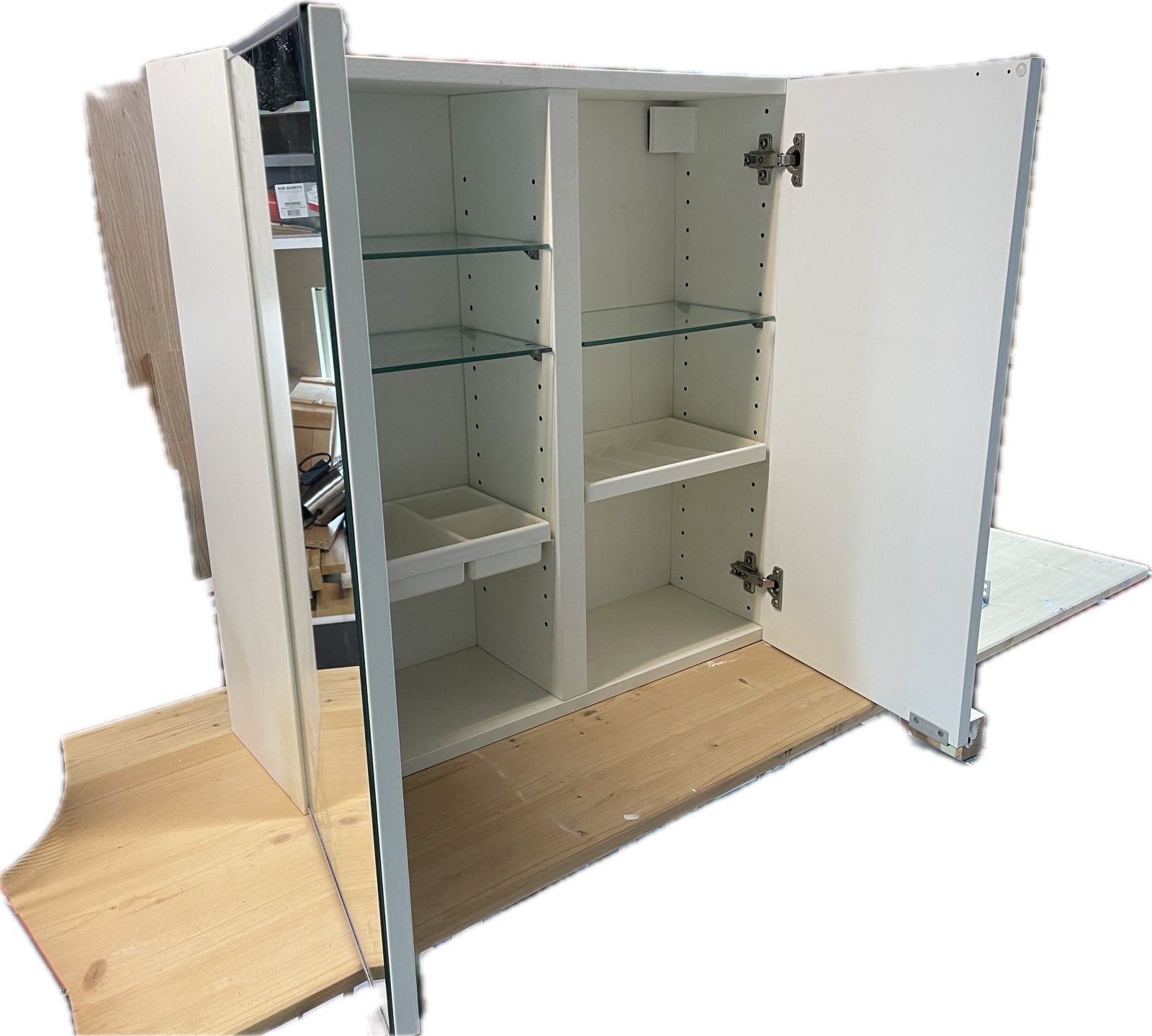 Witte Spiegelkast 60x64x21cm, Ophalen, 50 tot 100 cm, Minder dan 25 cm, Minder dan 100 cm