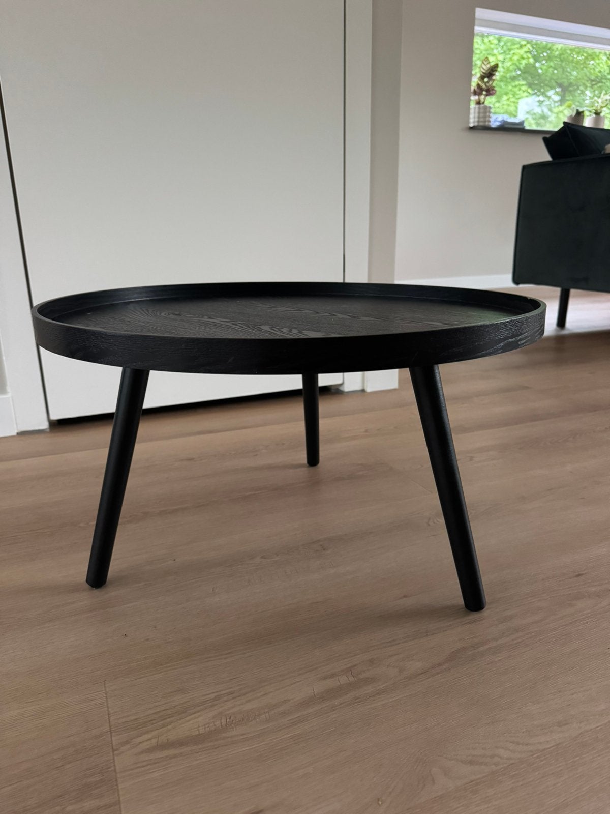 Zwarte ronde salontafel - mesa L Woood, Ophalen, Minder dan 45 cm, Gebruikt, Rond