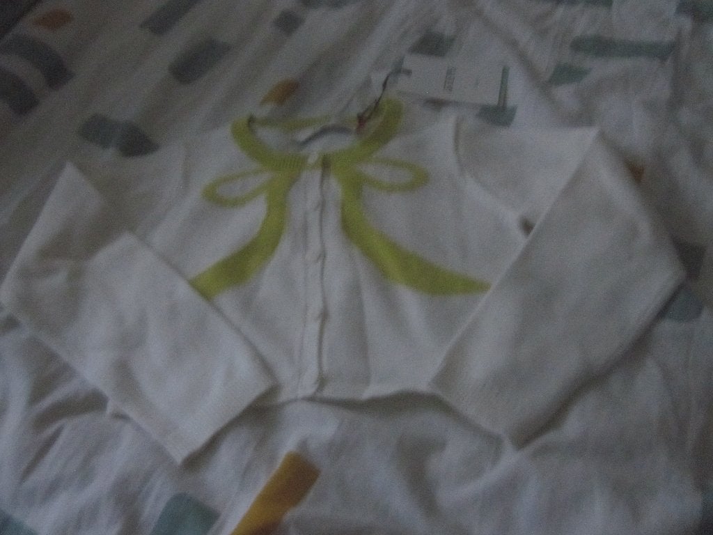 Nw offwhite vestje met lemon ingebreid strikje Steps 98/104, Meisje, Trui of Vest, Nieuw, Ophalen of Verzenden