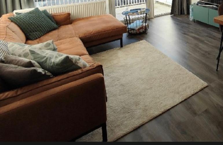 IKEA Stoense Vloerkleed Ecru 133x195cm, Ophalen, 100 tot 150 cm, Crème, Zo goed als nieuw