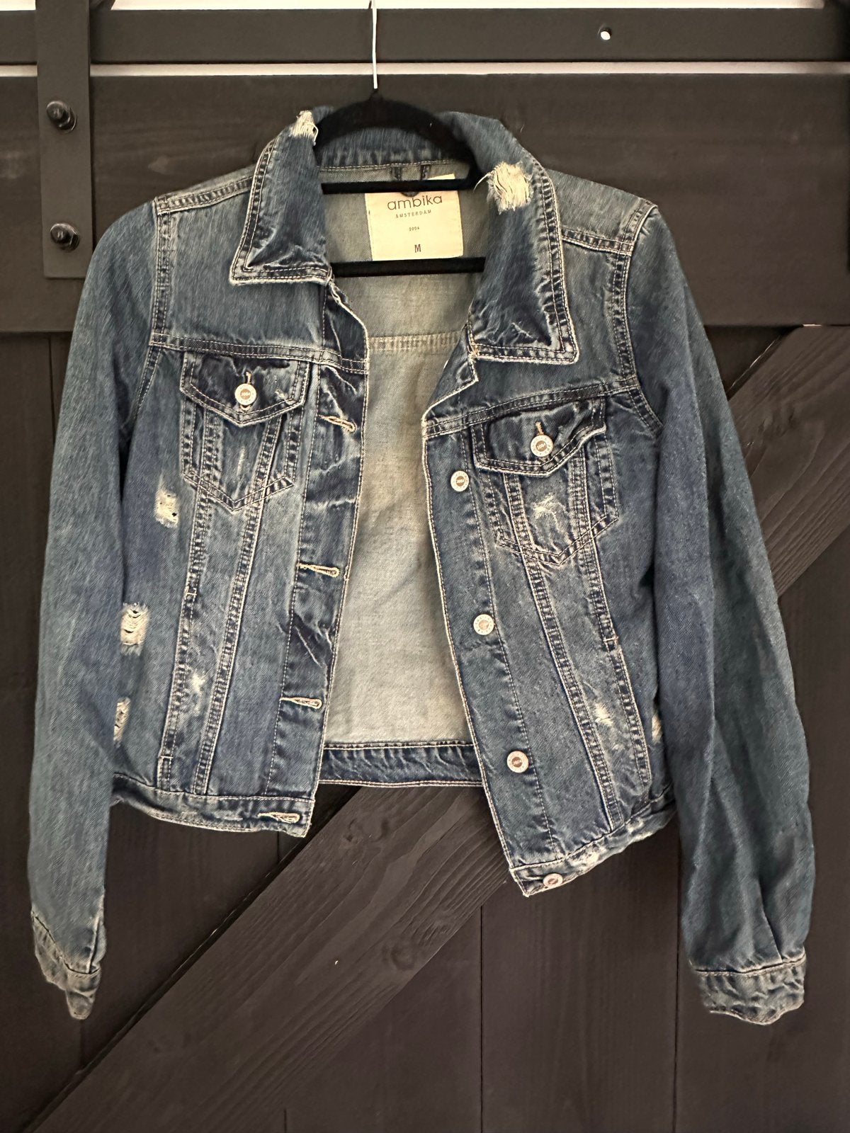 Ambika spijkerjasje maat M - Verwassen look, Ophalen of Verzenden, Zo goed als nieuw, Maat 38/40 (M), Blauw