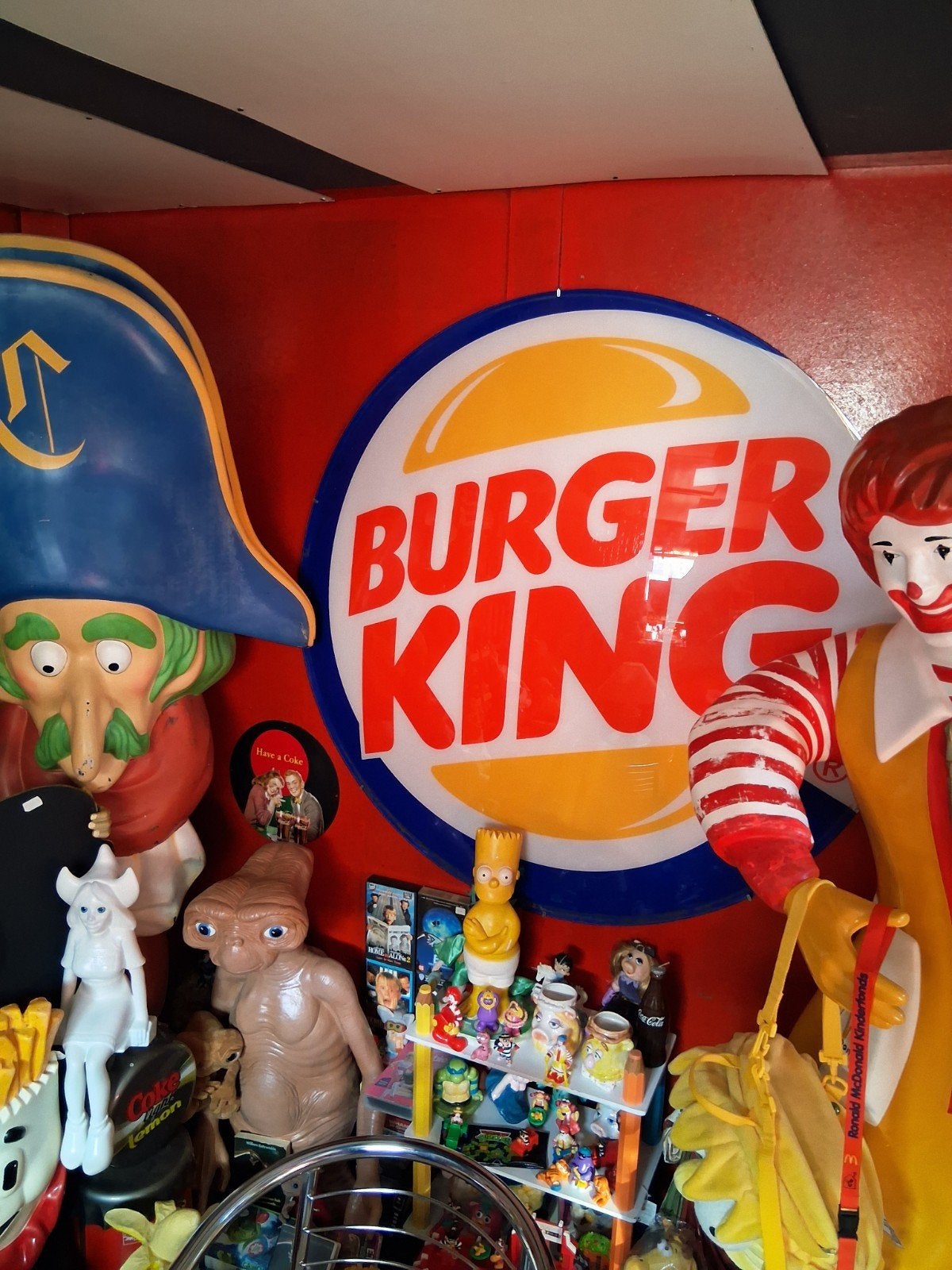 Vintage Burger King Reclamebord - Fastfood Decoratie Mc Do, Verzamelen, Ophalen, Gebruikt, Reclamebord