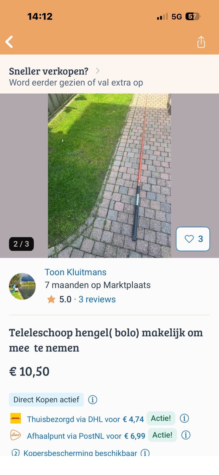 Bolo hengel, Ophalen, Zo goed als nieuw, Werphengel