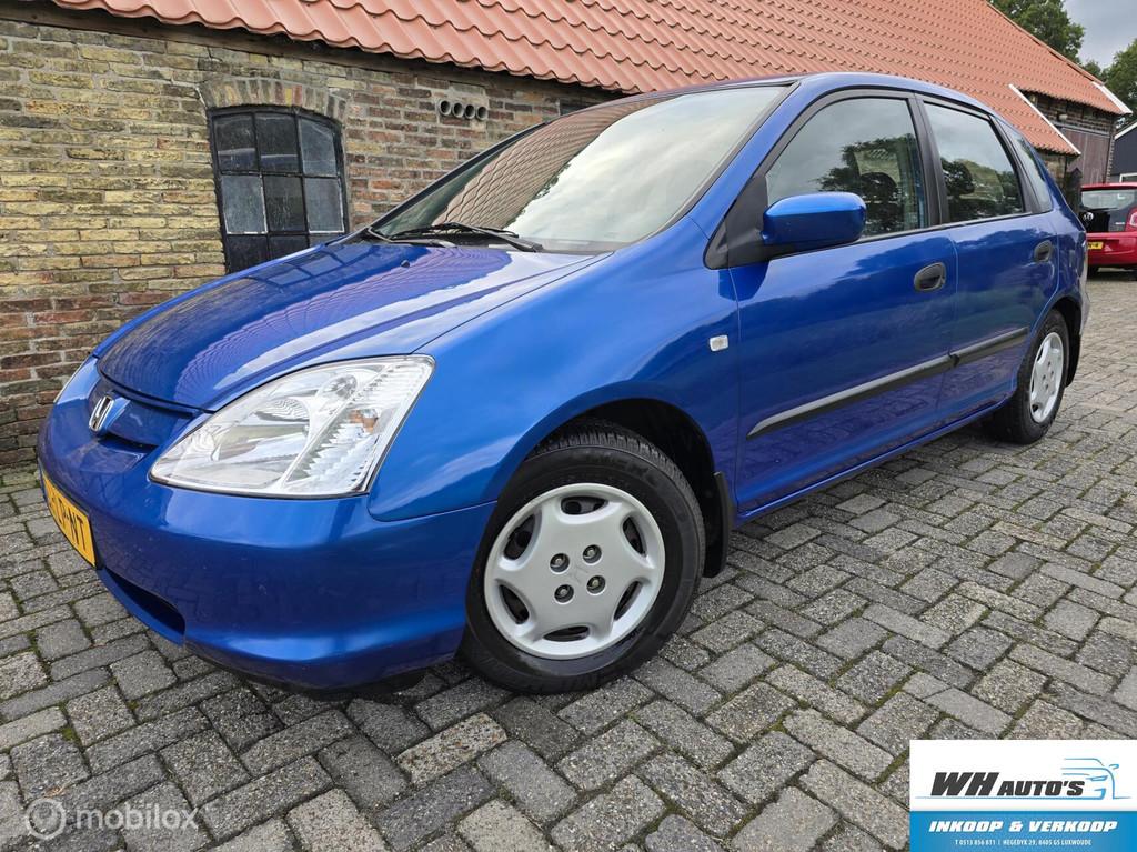 Honda Civic 1.4i Yumé Rijdt goed, Voorwielaandrijving, Gebruikt, 4 cilinders, Blauw