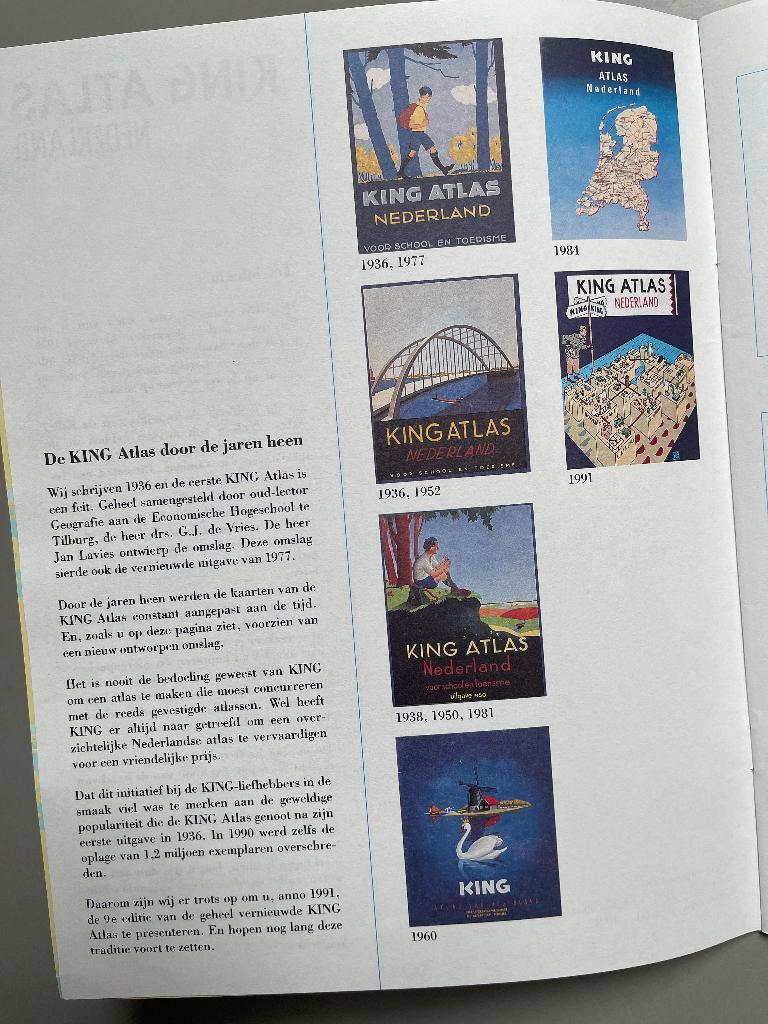 KING atlas 1937 (herdruk) en KING altas 1991, Boeken, Atlassen en Landkaarten, Overige atlassen, Ophalen of Verzenden, Zo goed als nieuw