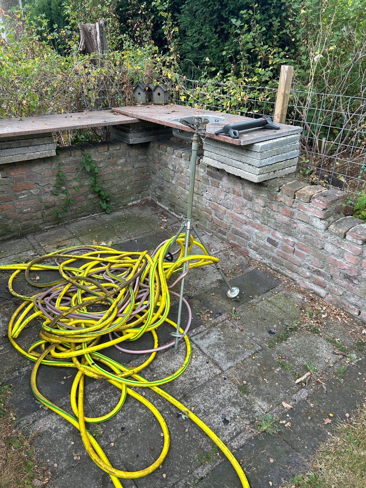 Tuinslang met sproeier en statief, Tuin en Terras, Tuinslangen, Ophalen, Gebruikt, Tuinslang