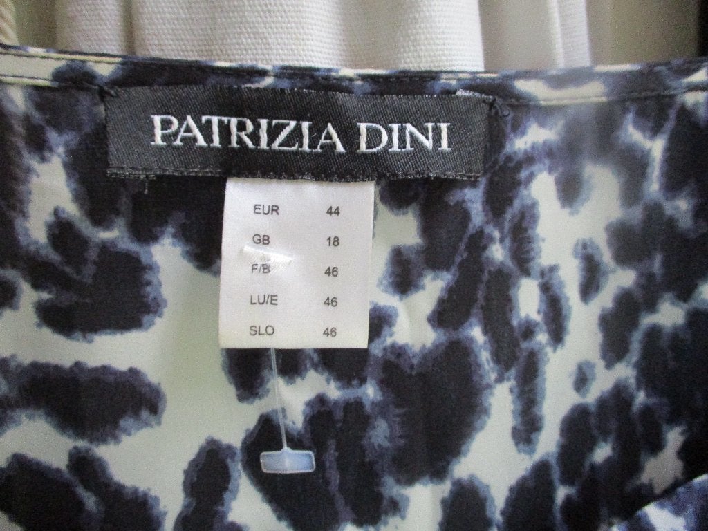 mj/NIEUW! PATRIZIA DINI/top/korte mouw/ 42/zwart/blauw/ecru, Maat 42/44 (L), Nieuw, Patrizia Dini, Korte mouw