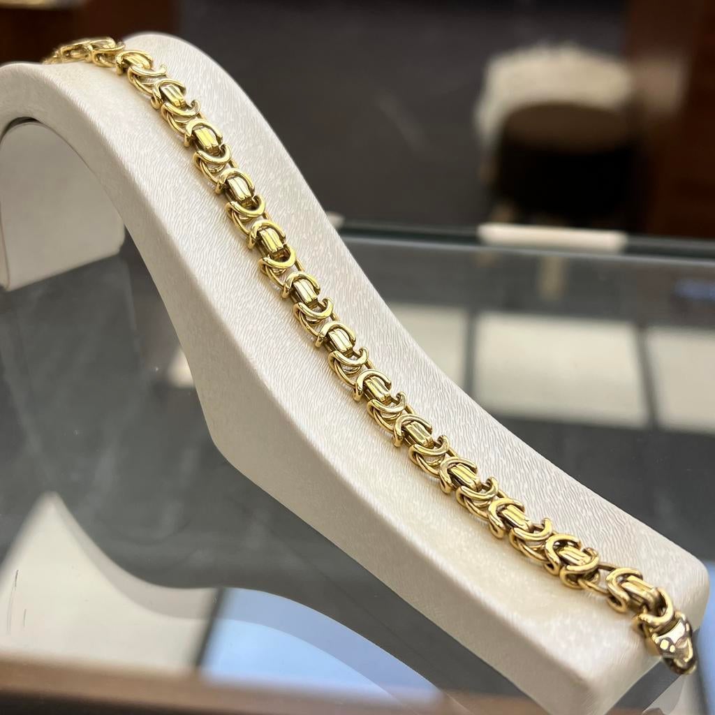 18 karaat gouden armband massief koningsschakel, Ophalen of Verzenden, Nieuw, Goud
