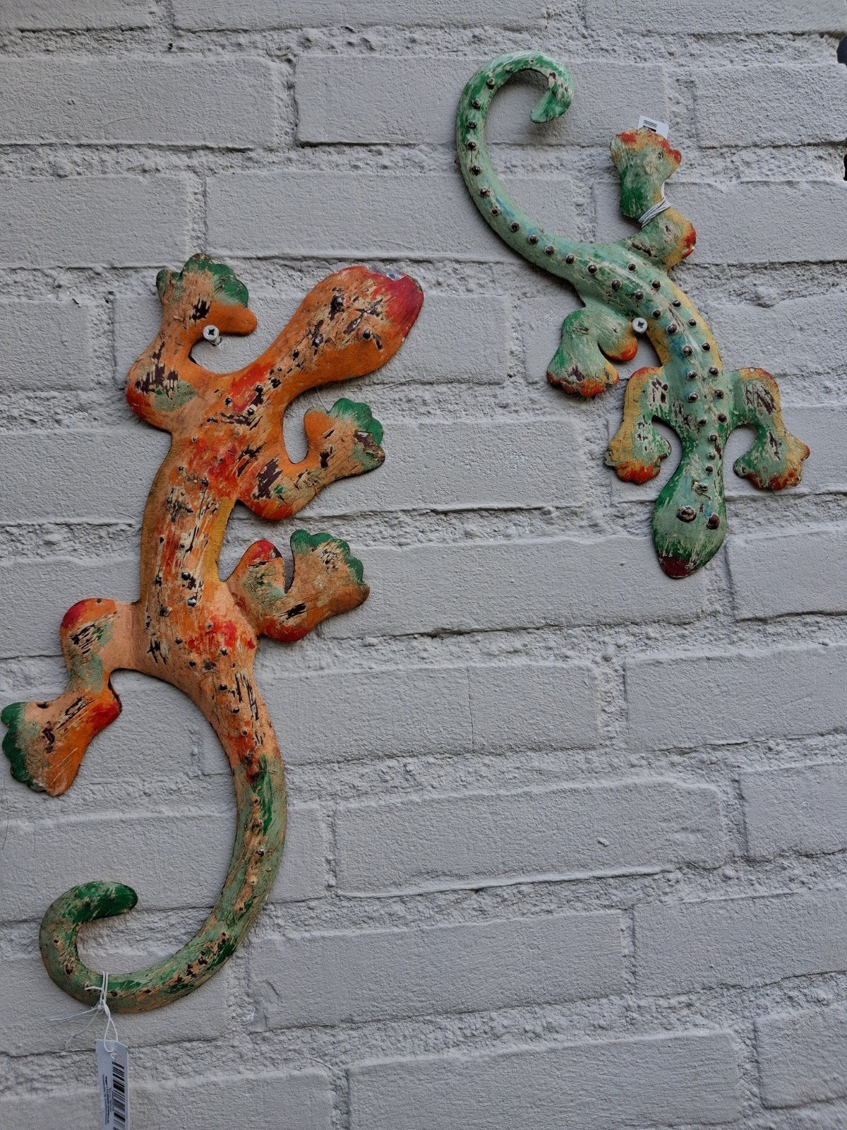 set van 2 metalen salamander gekko wanddeco, Verzenden, Nieuw, Scheulen, Nbt