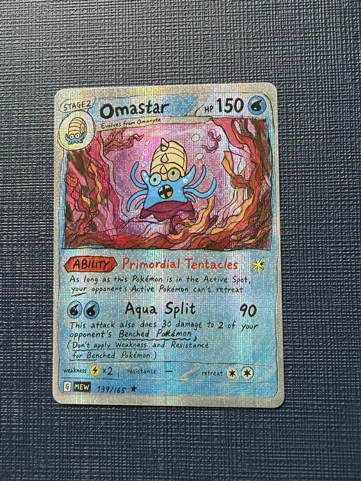 Omastar crazy fun card Pokémon, Verzenden, Zo goed als nieuw, Losse kaart, Foil