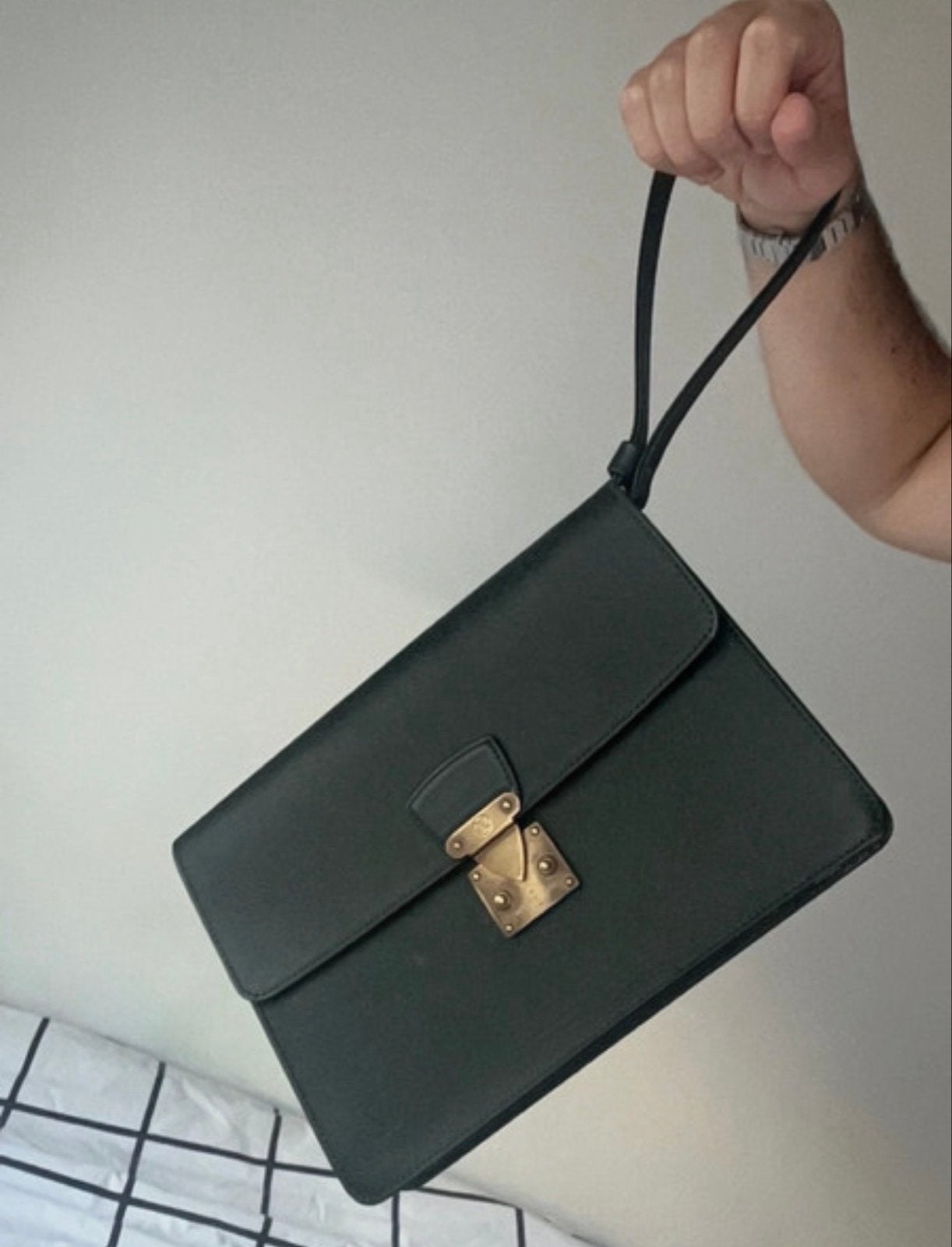 Louis vuitton vintage clutch tas, Ophalen of Verzenden, Gebruikt, Bruin, Handtas