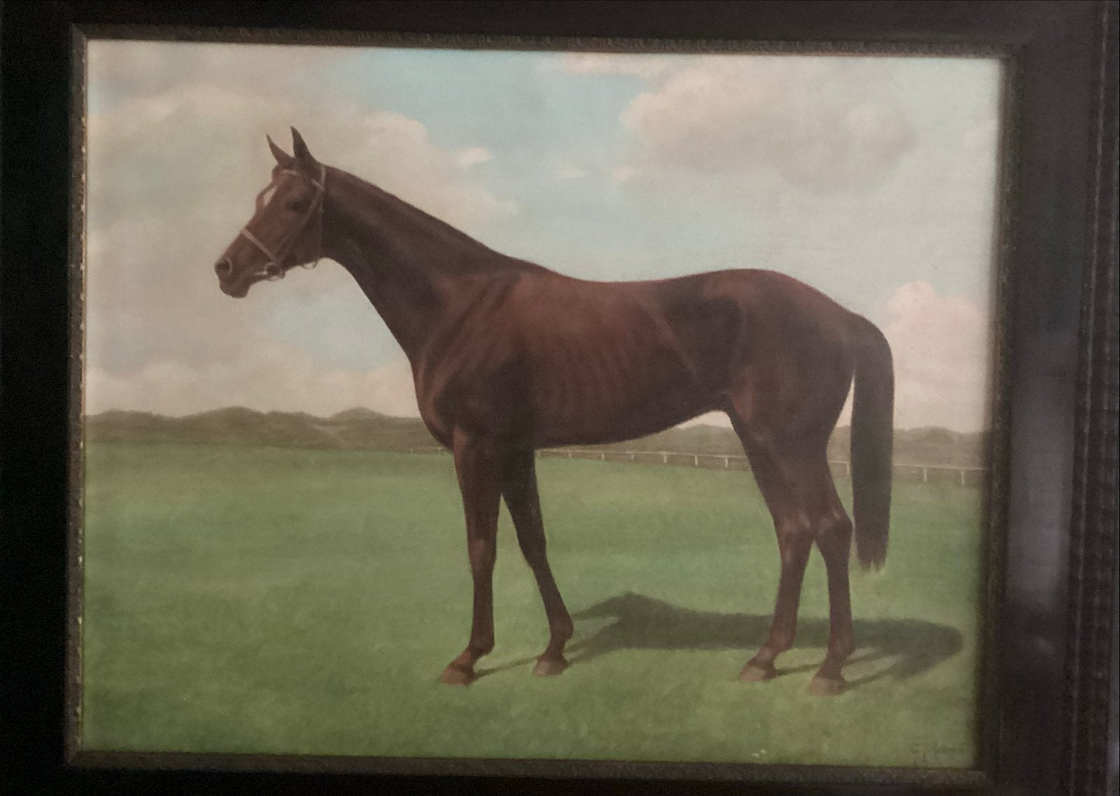 Antiek schilderij van paard draf & rensport ,  G.J. Adema, Verzenden